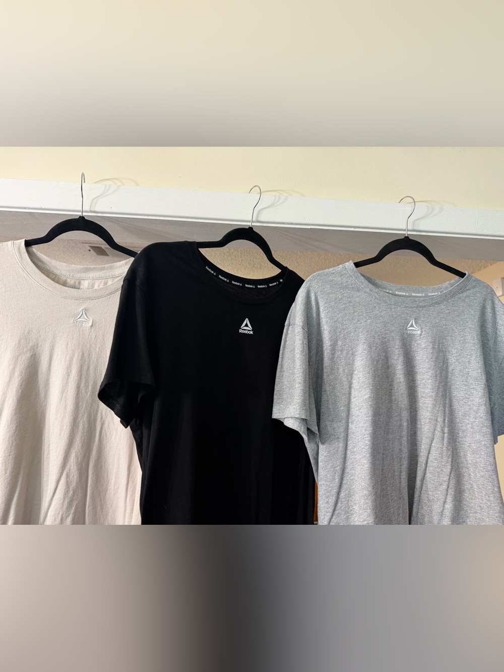 Reebok Short Sleeve Crew Tee — Black, Gray, White/Cream - Picture 2 of 6